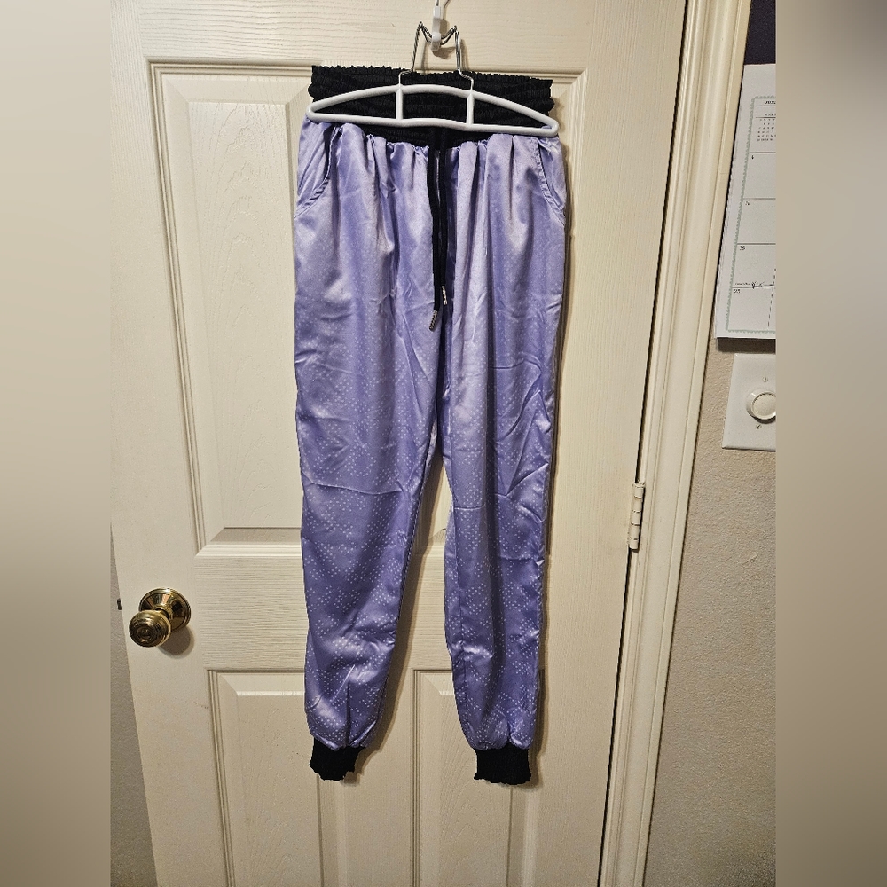 Rebel athletic purple satin pj pants  girls